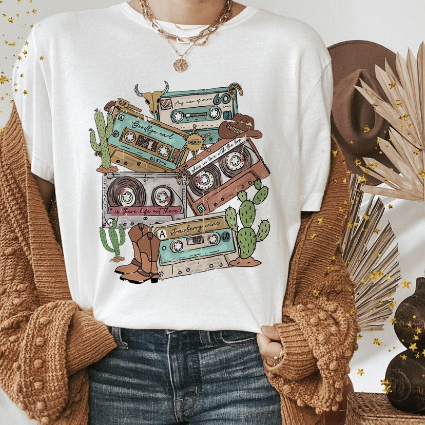 Western Shirts Boho Cow Skull Shirt with Leopard Print Short