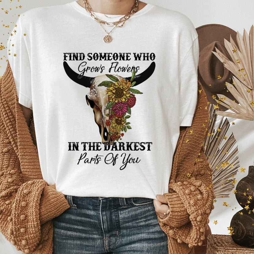 Western Shirts Boho Cow Skull Shirt with Leopard Print Short